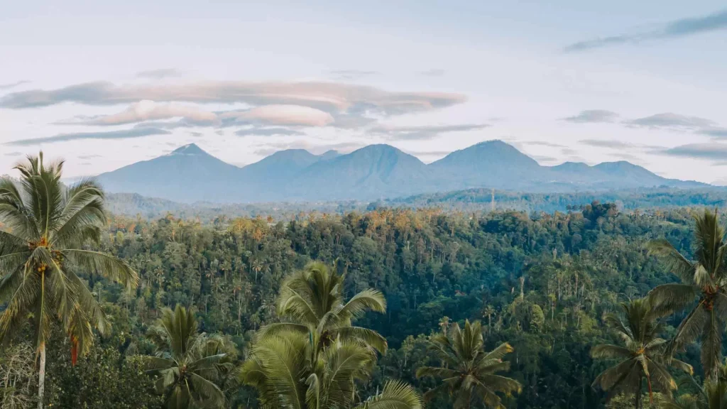 Vue sur les sept pics de Bali, Banyan Tree Buahan