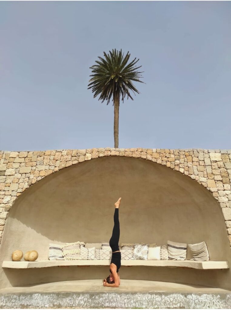 Yoga by the igloo