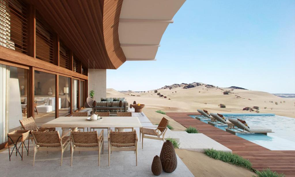 Huge open-air terrace with swimming pool