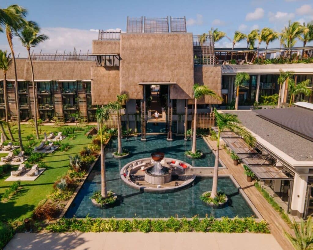 Entrance to the LUX* Grand Baie hotel