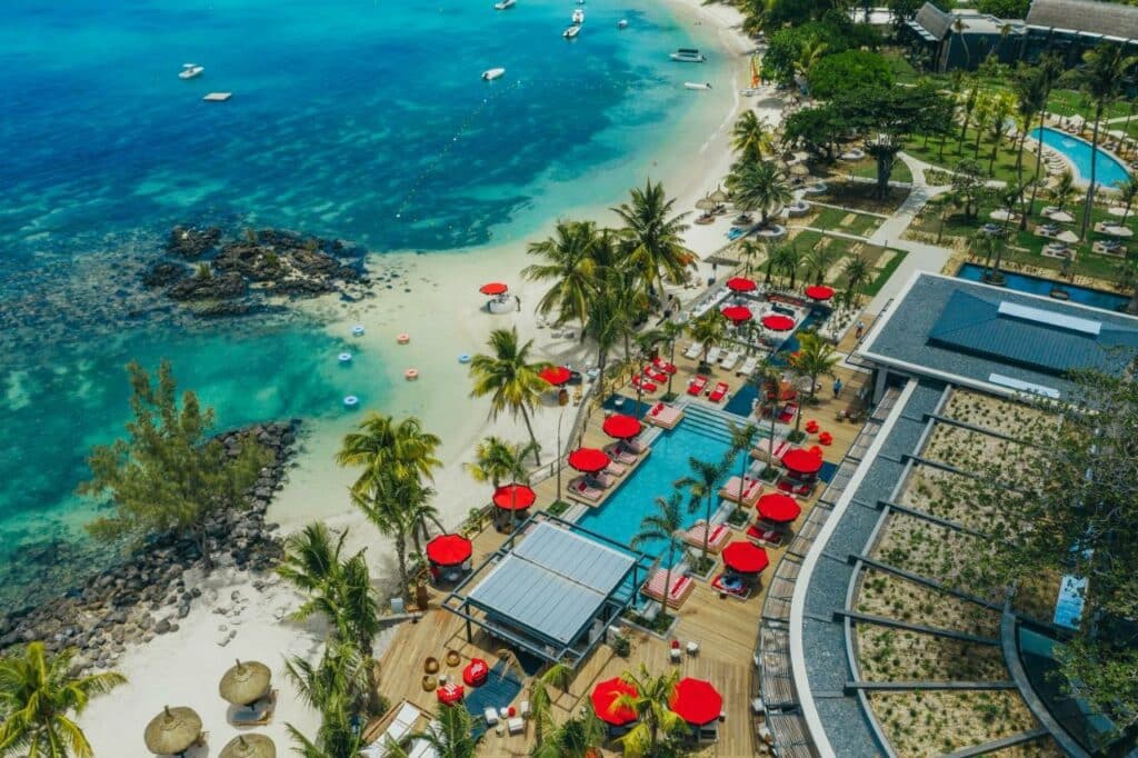 Aerial view of LUX* Grand Baie