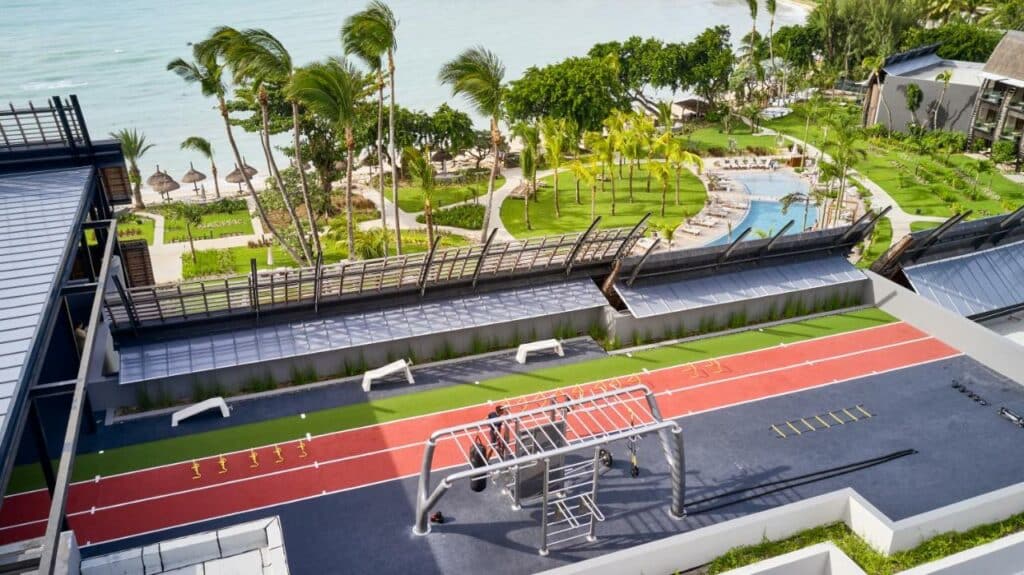 Olympic running tracks and training stations