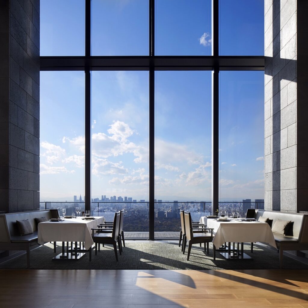 Restaurant skyline view Tokyo